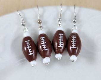 Football earrings,  handmade earrings, small earrings,  sport earrings