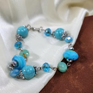 blue bead bracelet, handmade Bracelet, jewelry for her,bracelet for her,bead jewelry