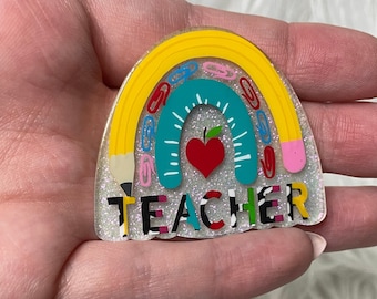 Rainbow Teacher Badge Reel