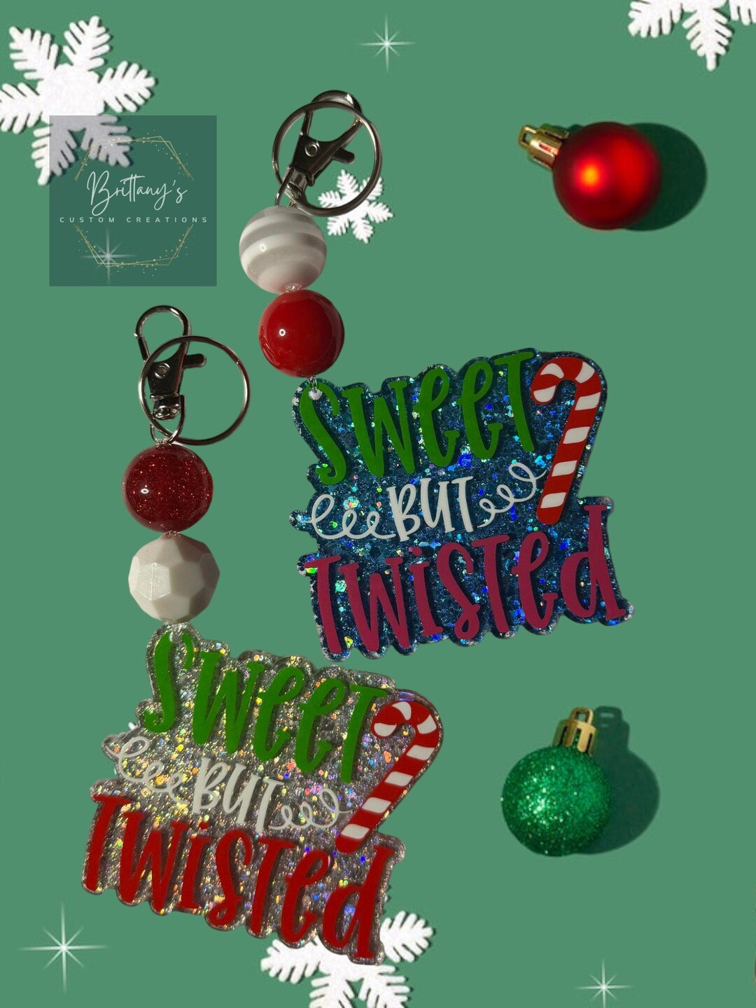 Sweet but Twisted Keychain Christmas Keychain Funny Etsy