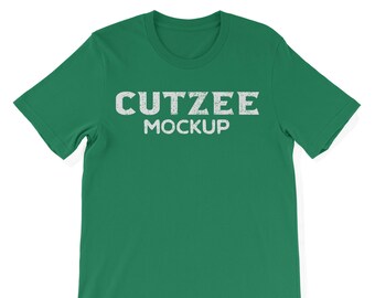 T Shirt Mockup Tagless No Brand Tag Kelly Green Shirt On