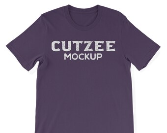 Download Free T Shirt Mockup Tagless No Brand Tag Purple Shirt On Blank White Background Digital Download Instant Access Unisex Tee Mock Up Free 44 444 Silver Logo Mockups PSD Mockup Template