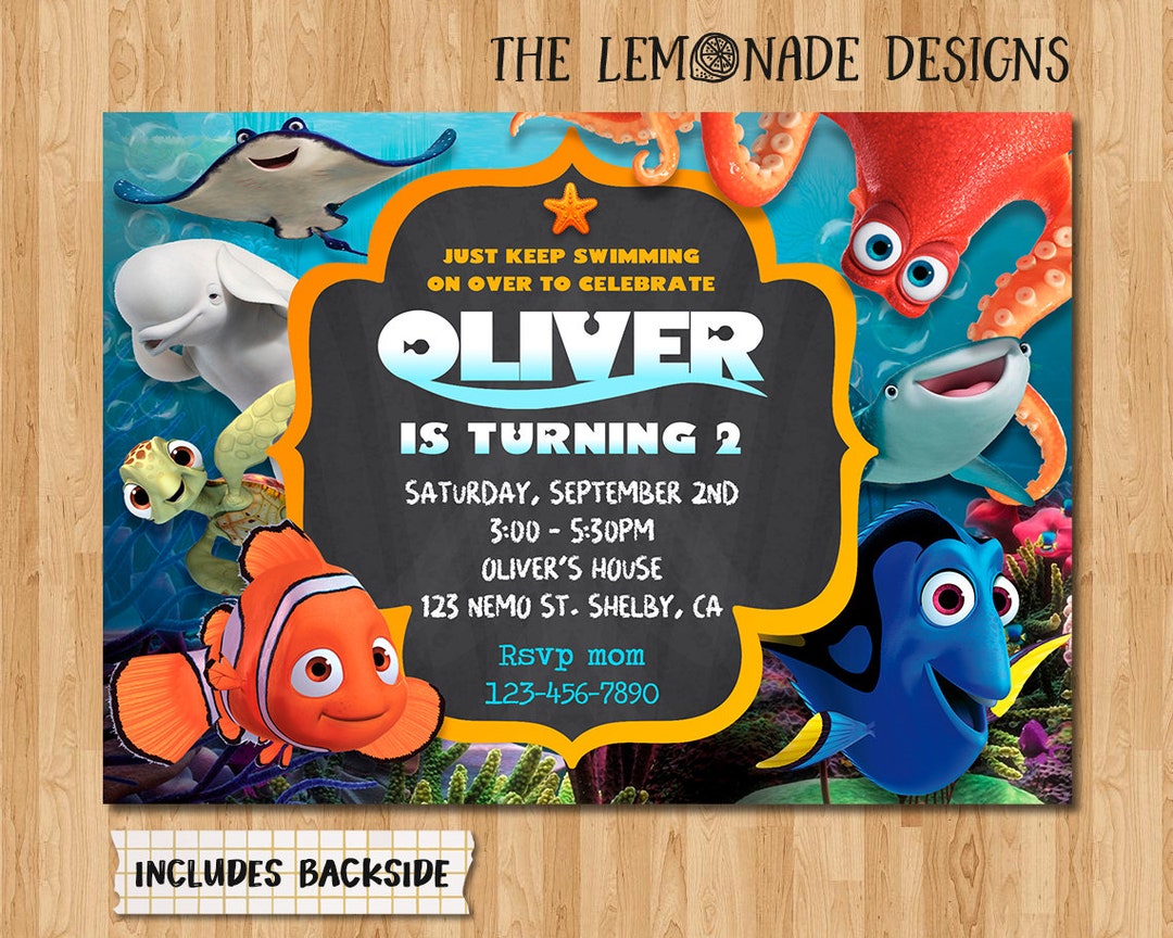 Finding Dory Birthday Invitation, Dory Birthday, Dory Invite, Printable ...