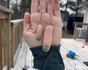Polymer Finger Keychain: Realistic Novelty Keyring