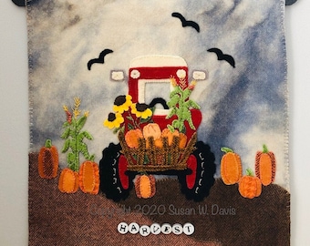 Digital Download,Harvest Motif, Harvest, Wool Applique, Designer Susan W. Davis of Aunt Susie's House