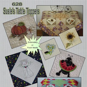 Susie&#39;s Table Toppers, Fussy Cut and Punch Needle