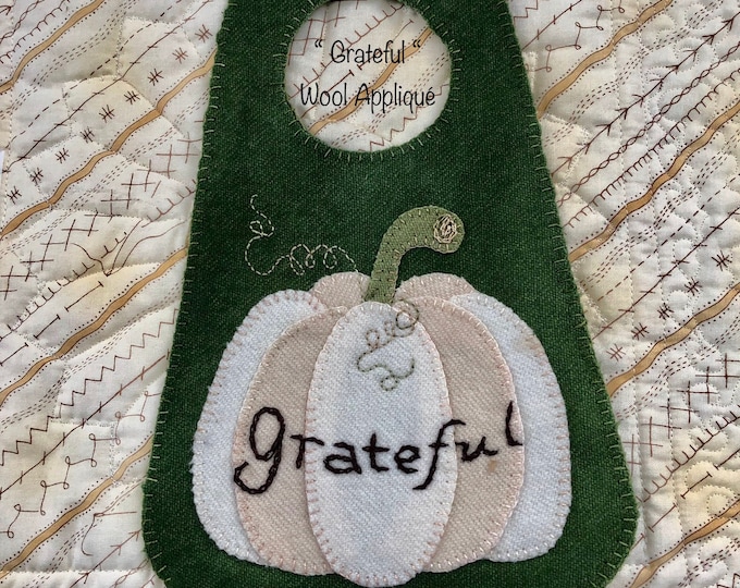 Grateful Wool Applique Door Knob Hanger Digital Download Etsy