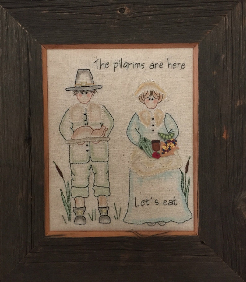 Hand Embroidery Pattern Pilgrims are Here Digital Download
