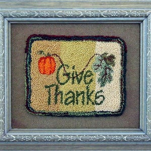 Digital Download, Punch Needle Pattern, 422 Give Thanks, Autumn Design