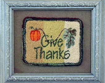 Digital Download, Punch Needle Pattern, 422 Give Thanks, Autumn Design