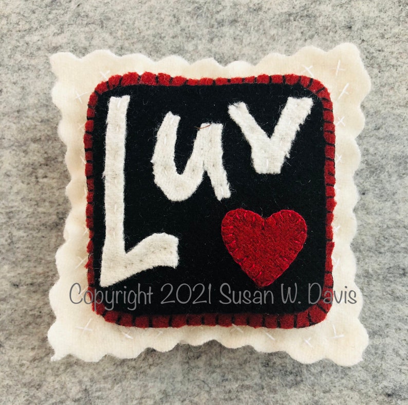 Ornaments Digital Download Bowl Fillers Valentine Motifs Heartfelt Stitching Wool Applique Pincushions Punch Needle