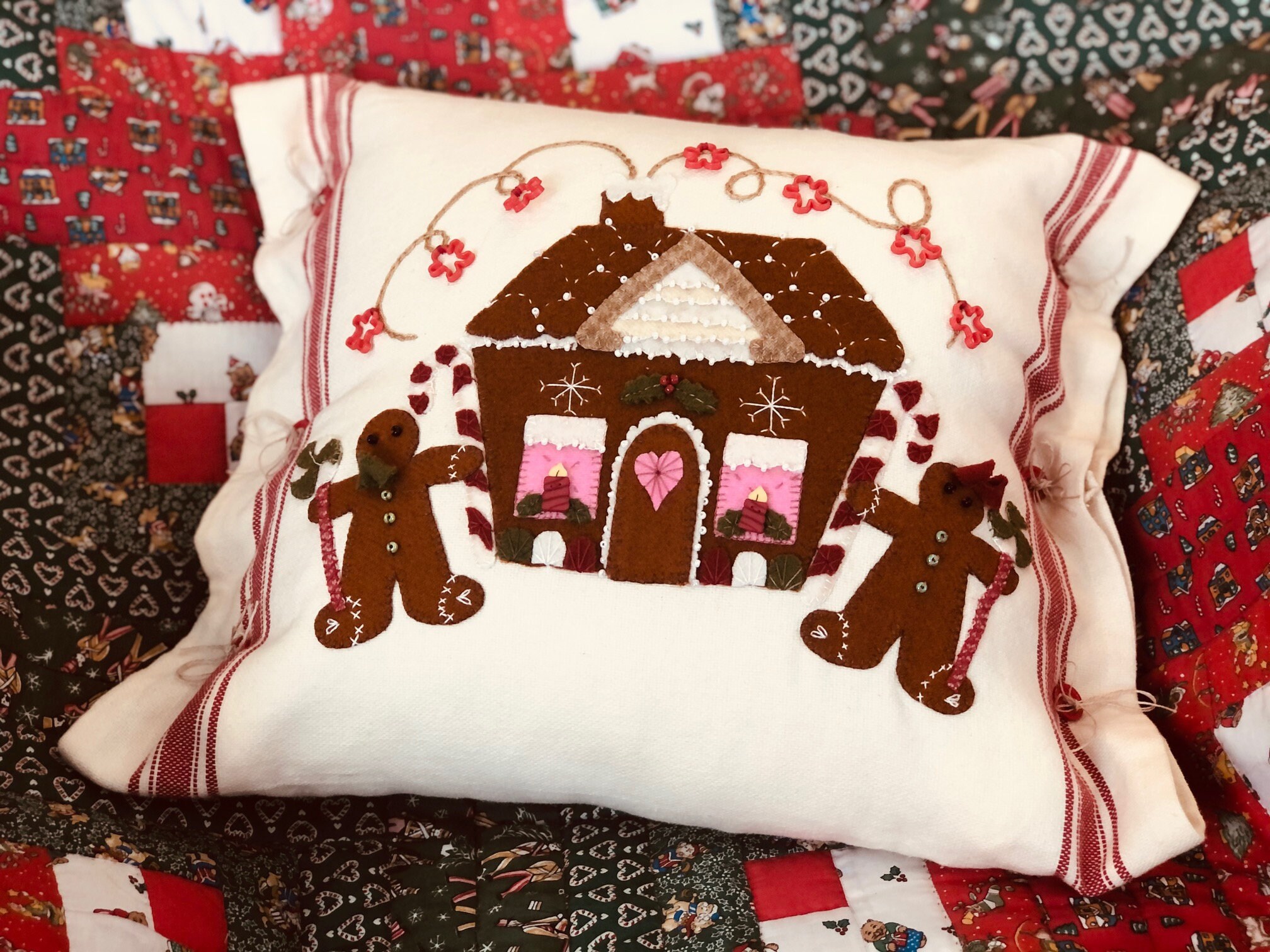 Epattern Cookie Cottage Wool Applique on Cotton Toweling Etsy