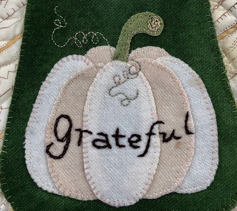Grateful Wool Applique Door Knob Hanger Digital Download Etsy