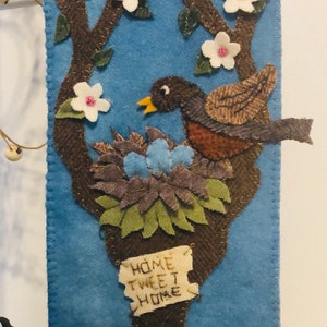 Home Tweet Home, Wool Applique, Just Because Series, Designer Susan Davis