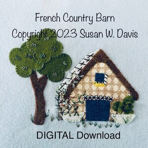 French Country Farm, Block 5 Barn, Digital Download, Wild and Wonderful Stitch a Long,
