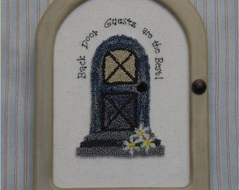 Back Door Guest, Punch Needle design, Instant Download by Susan Davis, Aunt Susie's House