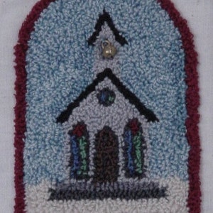 Digital Punch Needle Art,Punch of the Month, 701 Ye Old Church, Christmas Village,