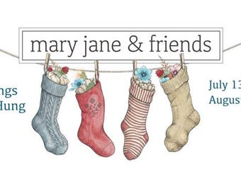 Mary Jane and Friends, Stitch a Long, the Stockings were Hung, Block 2, Posies in My Stocking
