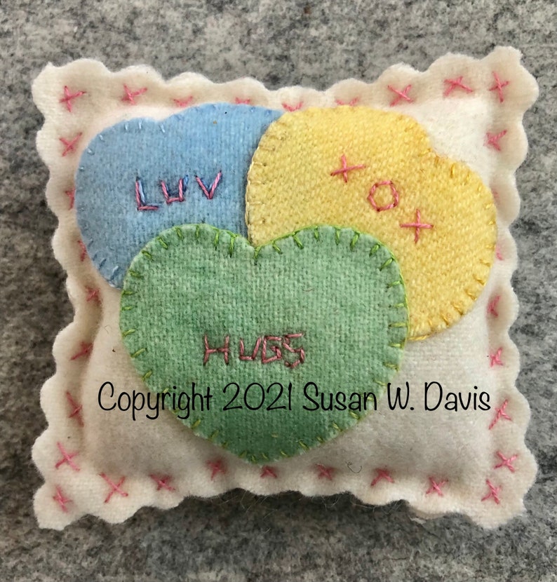 Ornaments Digital Download Bowl Fillers Valentine Motifs Heartfelt Stitching Wool Applique Pincushions Punch Needle
