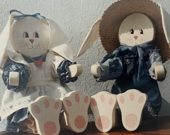 Flopsy and Mopsy, Vintage Pattern , Wood Dolls