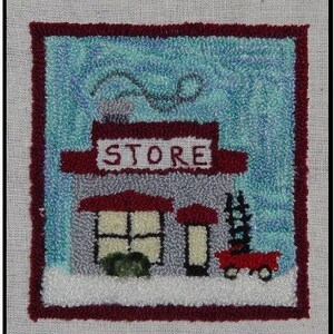 Digital Punch Needle Art, 711 the General Store, Christmas Village