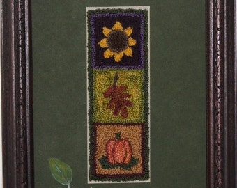Autumn Pieces, Paper Pattern,  Punch Needle Art