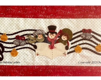 Jingle All the Way, Border #1 Holiday Ladies, Stitch a Long, Wool Applique