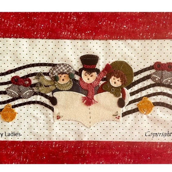 Jingle All the Way, Border #1 Holiday Ladies, Stitch a Long, Wool Applique