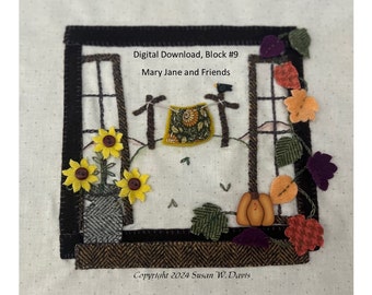 Block #9, Digital Download, from Mary Jane and Friends, Autumn Ladies, Autumn Breeze