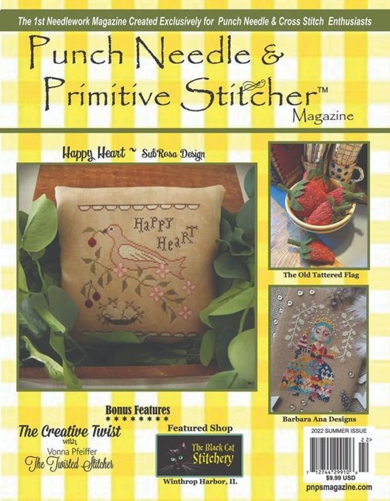 HOPE, Punch Needle Design, as seen in Punch Needle and Primitive Stitcher Magazine PNPS Magazine