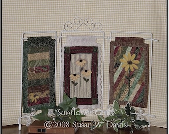 Sunflower Quilts, Digital Download, Punch Needle, Cotton Applique