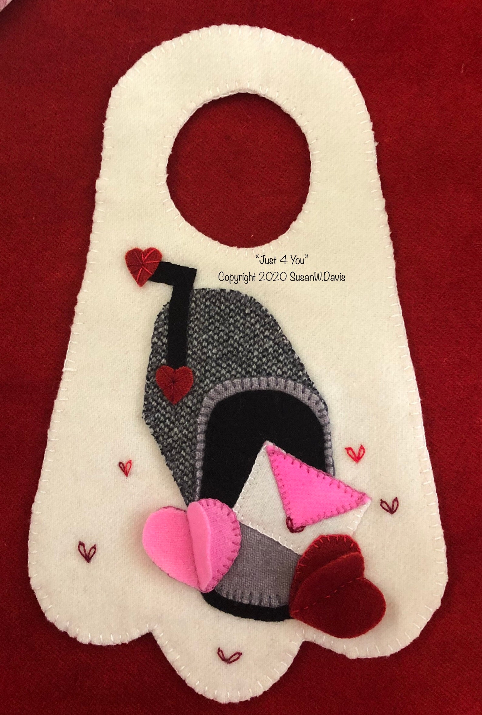 Just 4 You, Wool Applique, Door Knob Hanger, Digital Download DH202 Etsy
