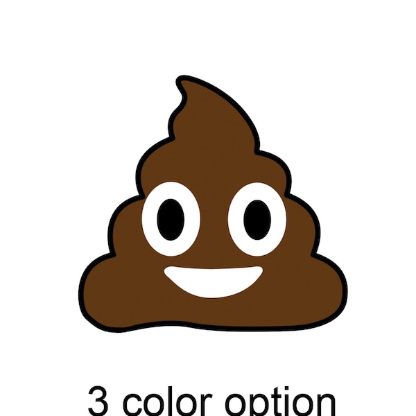 Poop emoji | 3 Color Die-cut Indoor/Outdoor Vinyl Sticker Decal | Stick on your Laptop, Mac, Car, Vehicle Glass, Helmet, etc | Funny Gift
