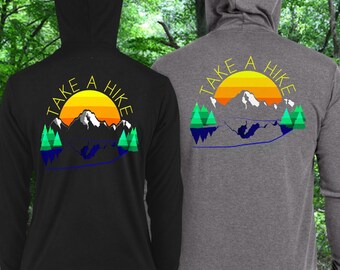 Senderismo unisex sudadera con capucha Zip / Take A Hike / Hiking Gear Apparel / Regalo para senderismo / Camping Sweater / Outdoors Gift Present / Nature Mountain