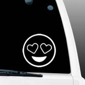Heart Eyes Emoji!! (Multiple Colors) | Durable Indoor\Outdoor Vinyl Decal Sticker | For your Laptop, Mac, Car, Vehicle Glass, Helmet, etc |