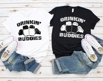 Drinking Buddies Friends Matching Unisex Shirt | Pub Crawl Tee | Couples Bachelor Bachelorette Party Gear Set Gift | Oktoberfest St Patricks