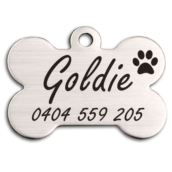 Personalized Pet Tag, Custom Steel Bone Dog Tag, Dog Collar Tag, Dog ID Tag, Dog Name Tag Dog Lover Gift Personalised Laser Engraved Pet Tag