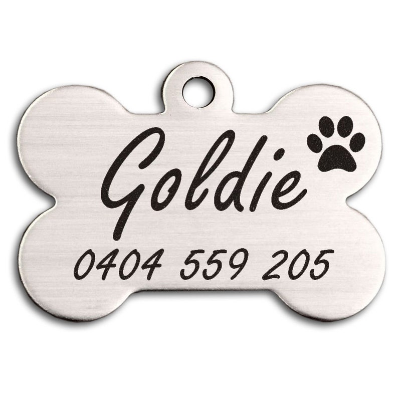 personalised engraved stainless steel bone shaped pet dog tag