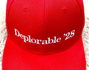 Deplorable Trump 2028 Embroidered Hat - MAGA KAG - Adjustable