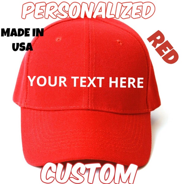 CUSTOMIZED Red Hat PERSONALIZED Red Cap CREATE Your own
