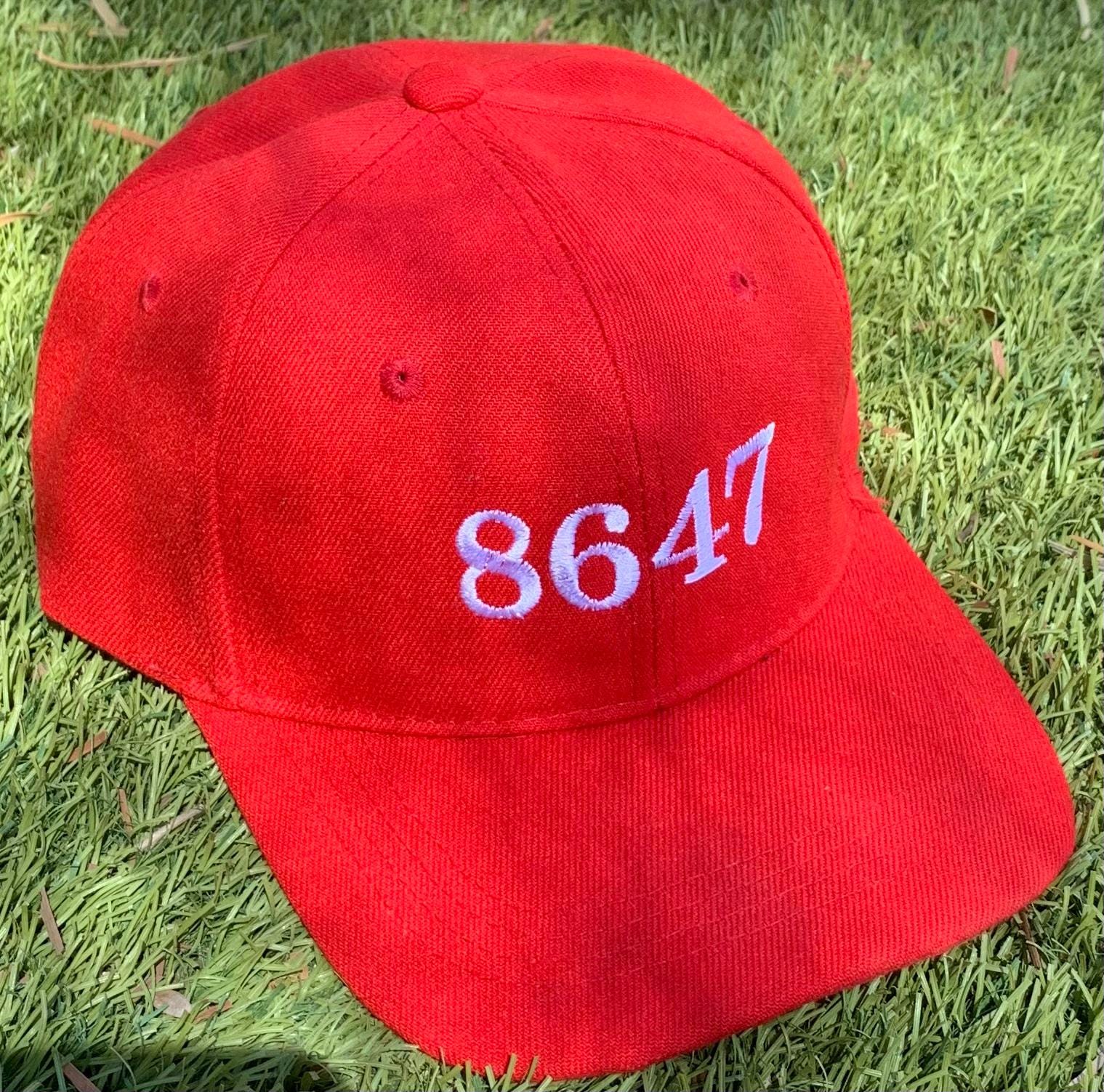 8647 Embroidered Red Hat - Political Parody Cap - Etsy