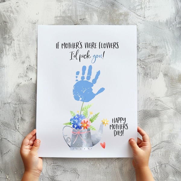 Mothers Day Craft for Kids, Mothers Day Handprint Printable, Personalized Mothers Day Gift from Kids, Nana Grandma Gift, Kids Craft for Mom