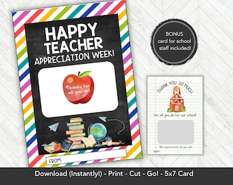Teacher Gift Card Holder, End of Year Teacher Gifts, High School or Middle School Teacher Appreciation Week Gift Thank You, Principal Gift