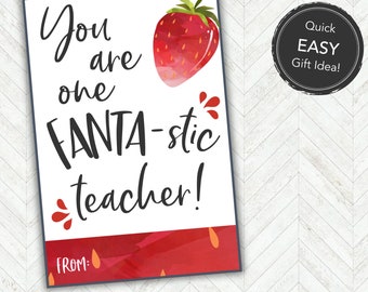 Teacher Appreciation Gift Tag, Teacher Thank You Gift, Teacher Appreciation Tags for Soda Drink, Last or First Day Gift or Back to School