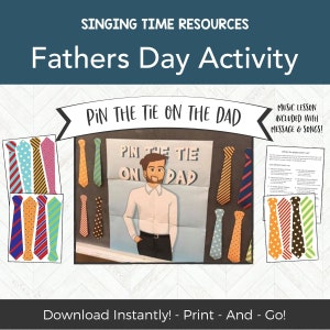 LDS Singing Time - Primary Music Leader - LDS Primary Games - LDS Primary Singing Time - Primary music - Fathers Day Pin the Tie on the Dad