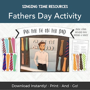 LDS Singing Time - Primary Music Leader - LDS Primary Games - LDS Primary Singing Time - Primary music - Fathers Day Pin the Tie on the Dad