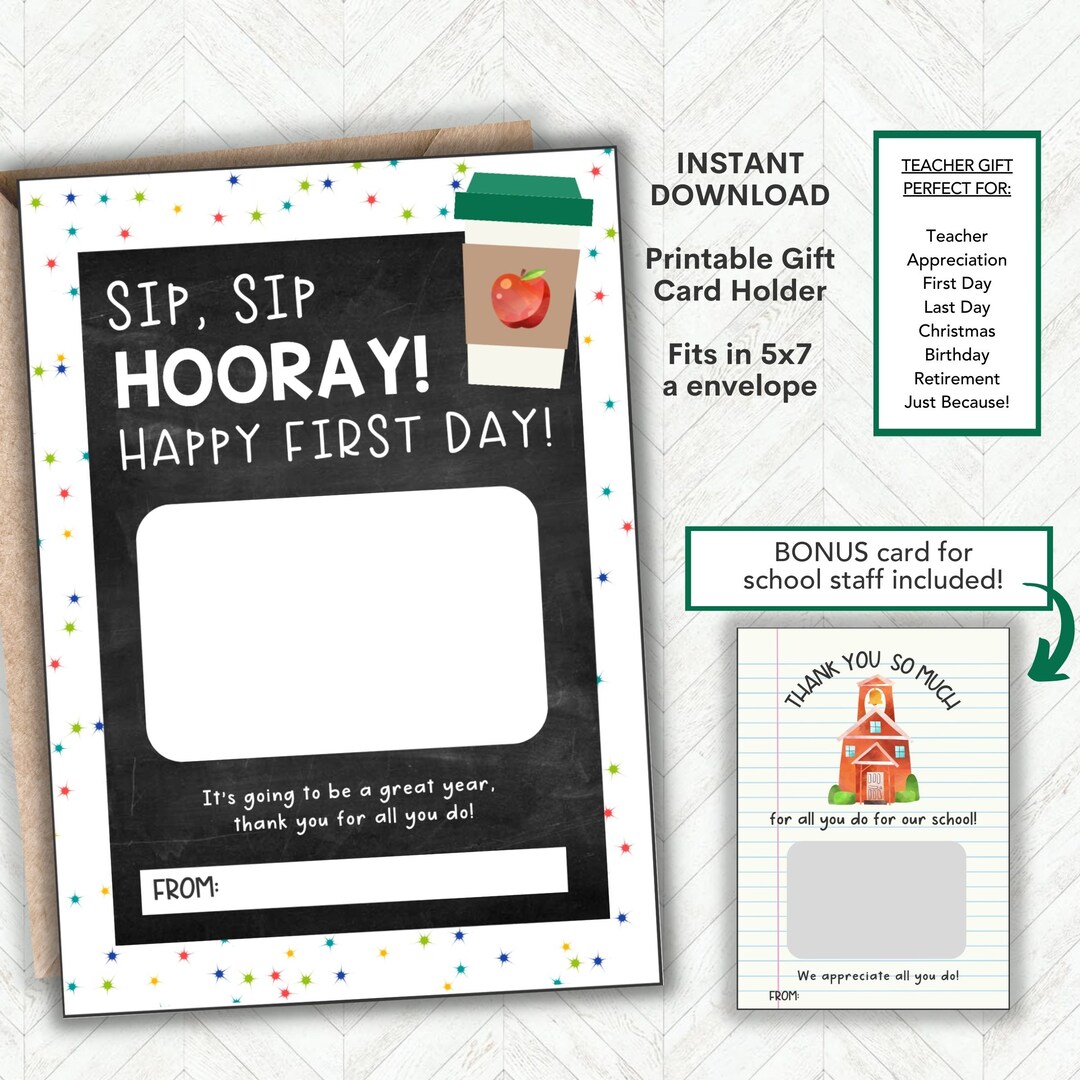 Back to School Gift, Teacher Appreciation Gift Card Holder, 1st Day of ...