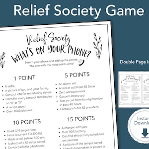 RELIEF SOCIETY Activity Game, Activity Printable, Get to Know You Printable, LDS Printable Game Idea, Church of Jesus Christ 2022