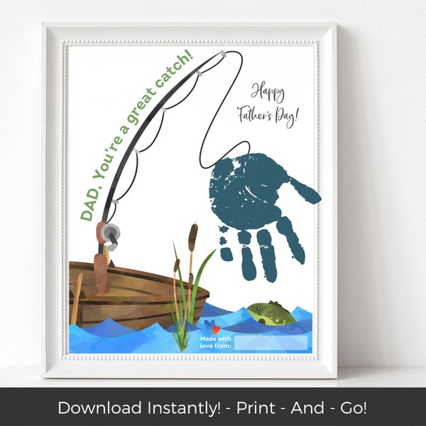 Kids Handprint Art, Printable Fathers Day Card from Baby, Look up to Grandpa Card, Best Grandpa Gift, Dad Gift from Kids, Birthday Christmas