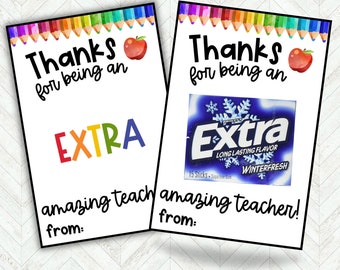 Teacher Appreciation Gift Tag, Bulk Teacher Gift for Teacher from Student, End of Year Teacher Gift, Teacher Appreciation Week Printable